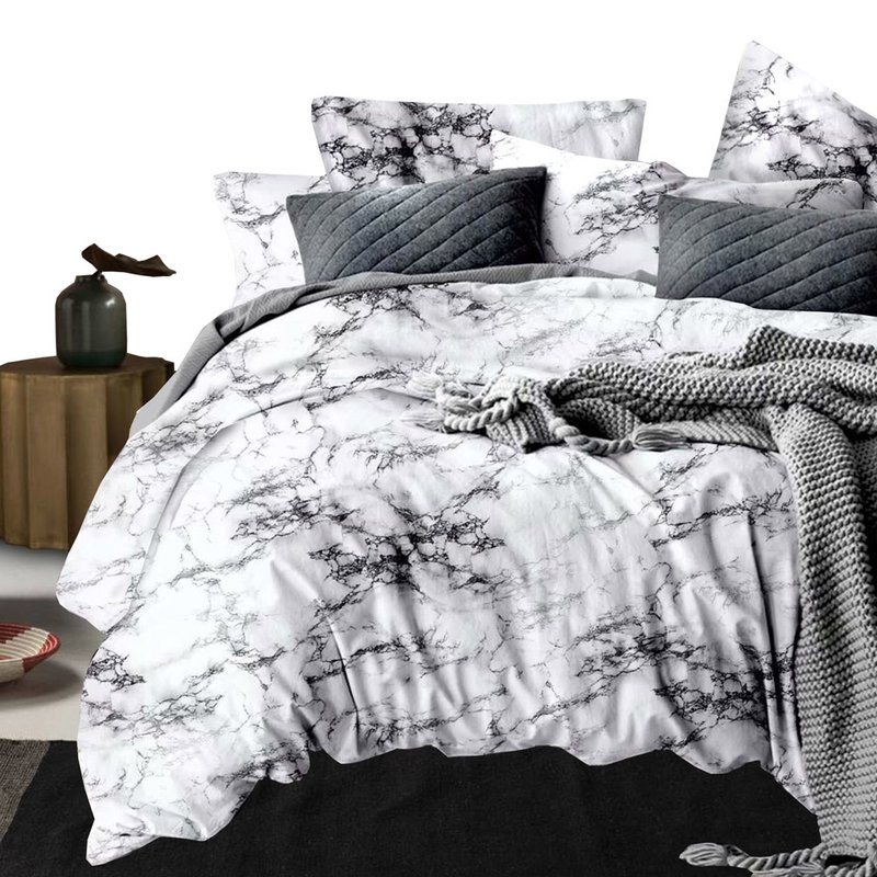 Buy Essina Microfiber Plush Duvet Cover Set Marble Eromman