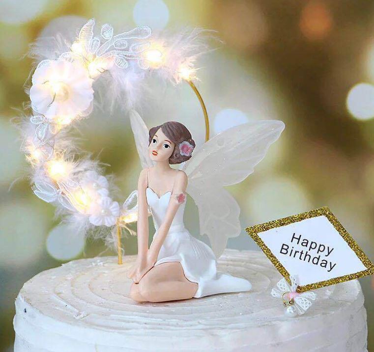 3pcs Fairy Cake Topper Angel Cake Decorations Flower Fairy Figurine Baking  Ornament Wedding Favors Girl Birthday Party Decors