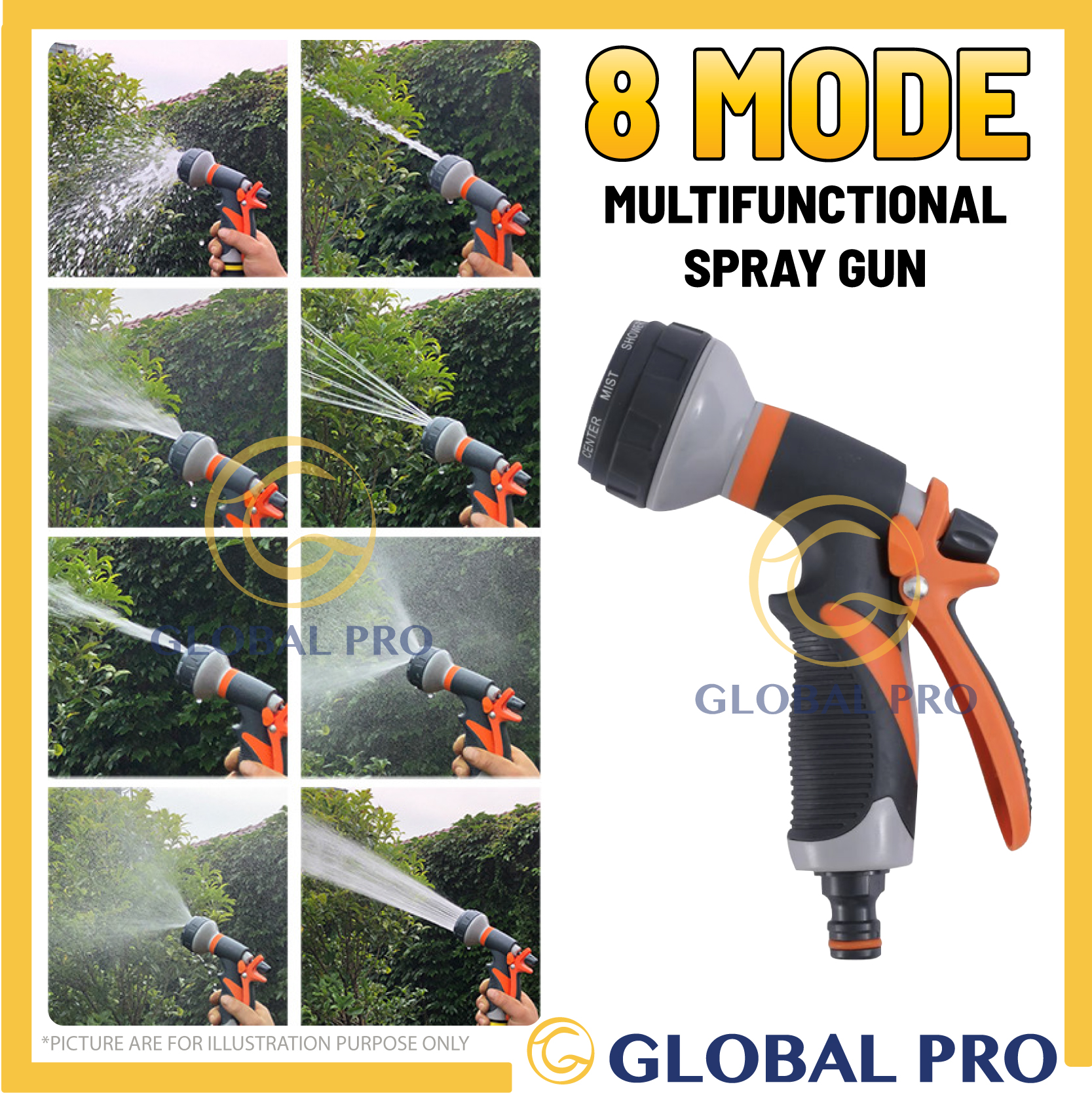 Garden Water Spray Gun Adjustable Hose Nozzle Sprinkler Car Washing Pet Washing 