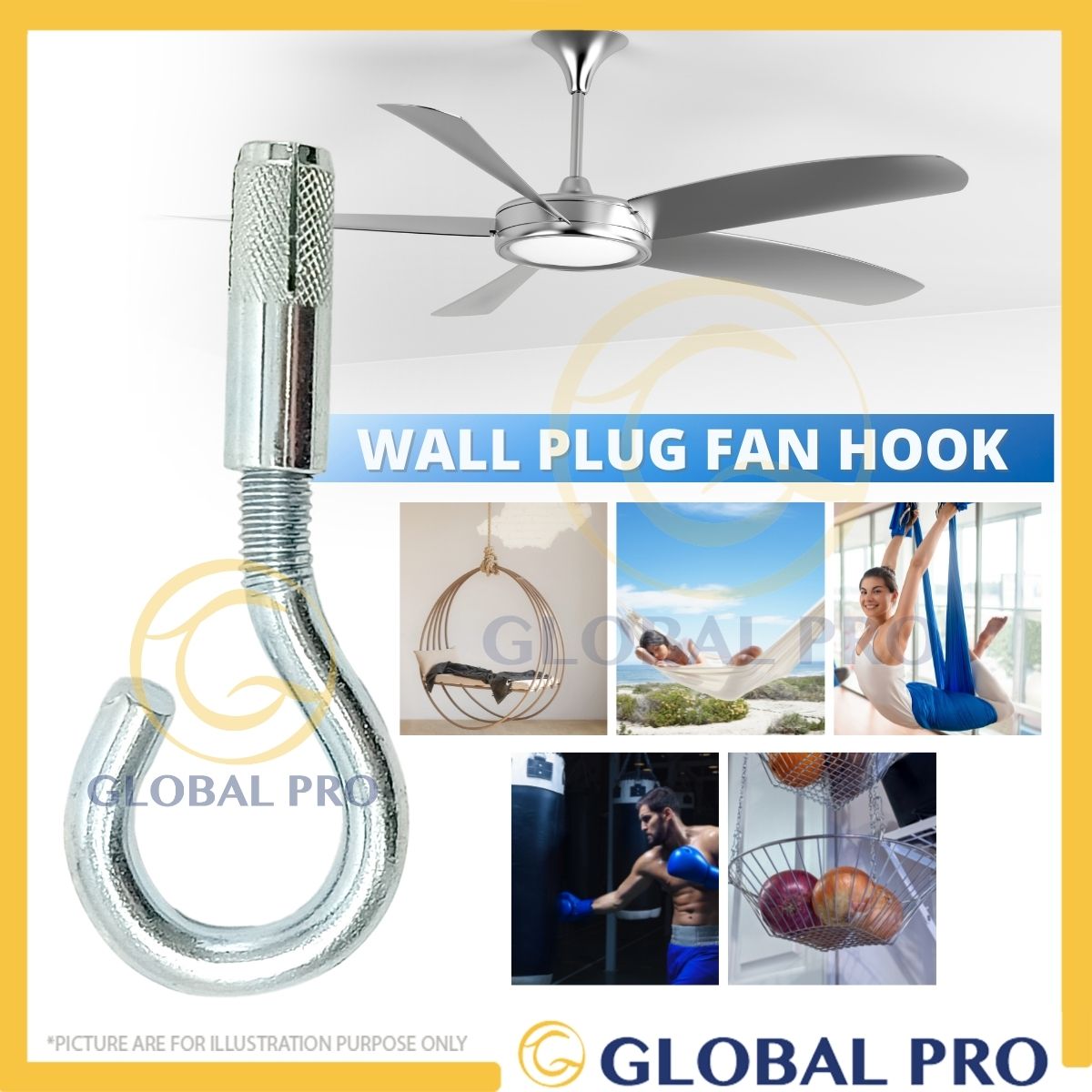 Buy Fan Hook with Wall Plug Standard Anchor for Basket eRomman