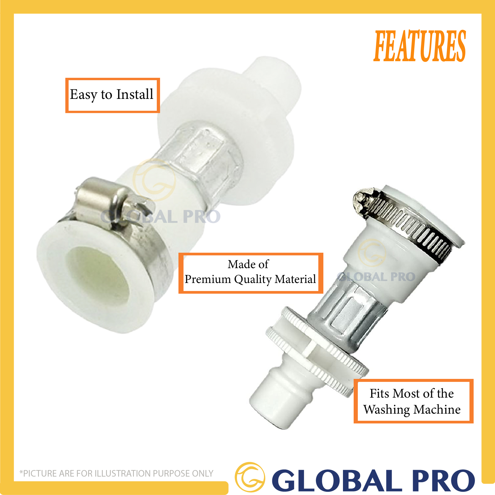 Buy Globalproofficial Premium (A) Type Universal Washing Machine Inlet