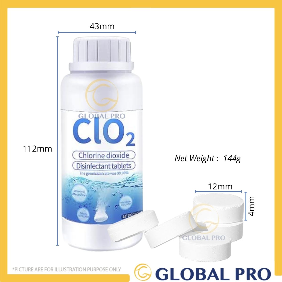 Buy Globalproofficial 100Tablets Clo2 Disinfectant Tablets Chlorine
