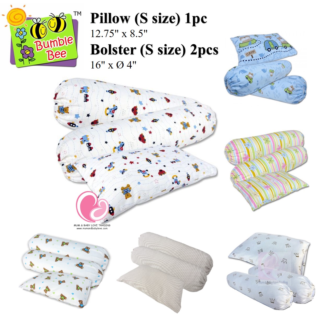 Buy Bolster Pillow Set Knit Fabric Casing by Bumble Bee eRomman