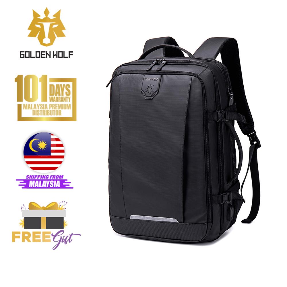 Golden Wolf Laptop Backpack Compartment 