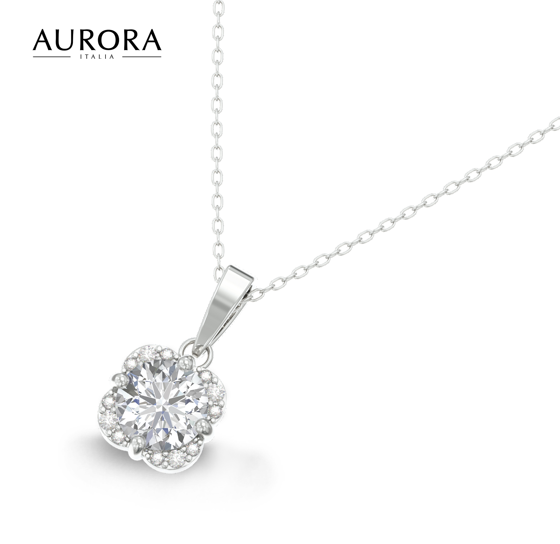 Winter Edition Pendant 925 Sterling Silver 18K White Gold Plated Auroses Four Seasons Collection