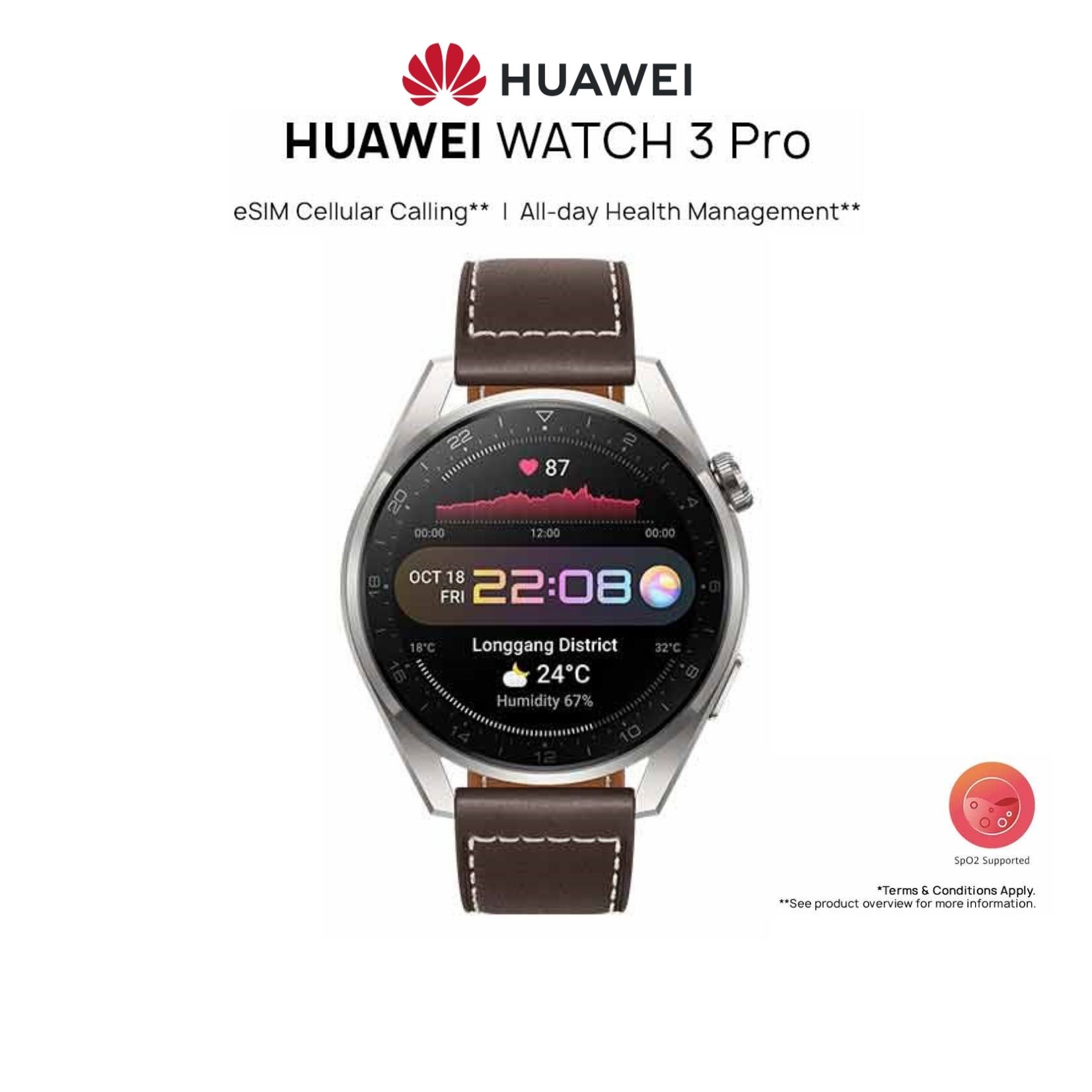 Electronics :: TV , A/V , Gaming \u0026 Wearables :: Wearable Technology ::  Smart Watches :: Huawei Watch 3 Pro 46MM Smart Watch - eSIM Cellular  Calling - Shop Online Best Products | eRomman