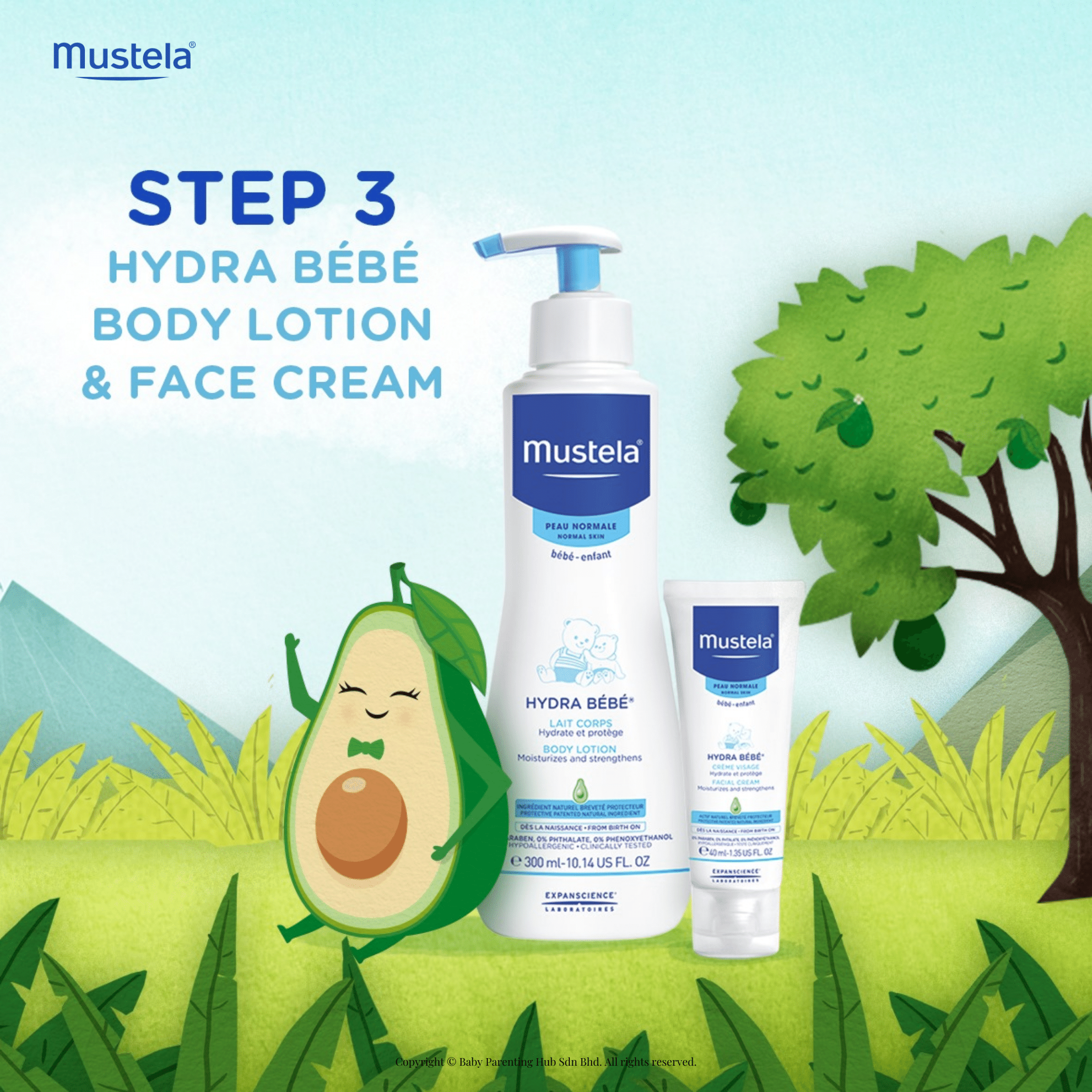 Mustela Hydra Bebe Body Lotion 750 ml & 300 ml. Baby Skin Care Product