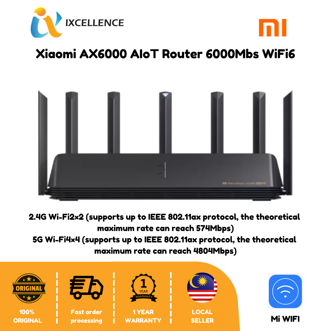Buy Jomz [IX] Xiaomi AX6000 AIoT Router 6000Mbs WiFi6 VPN 512MB Qualcomm  CPU Mesh Repeater External Signal CN Version online