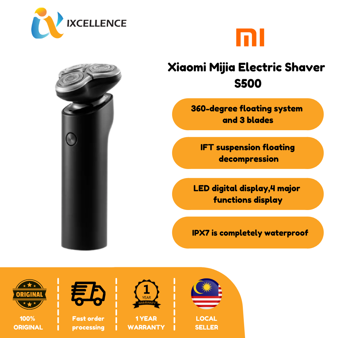 XIAOMI MIJIA Electric Shaver S600 Portable IPX7 Washable Men Electric Razor  Low Noise Beard Trimmer Cutter Ceramic Blade