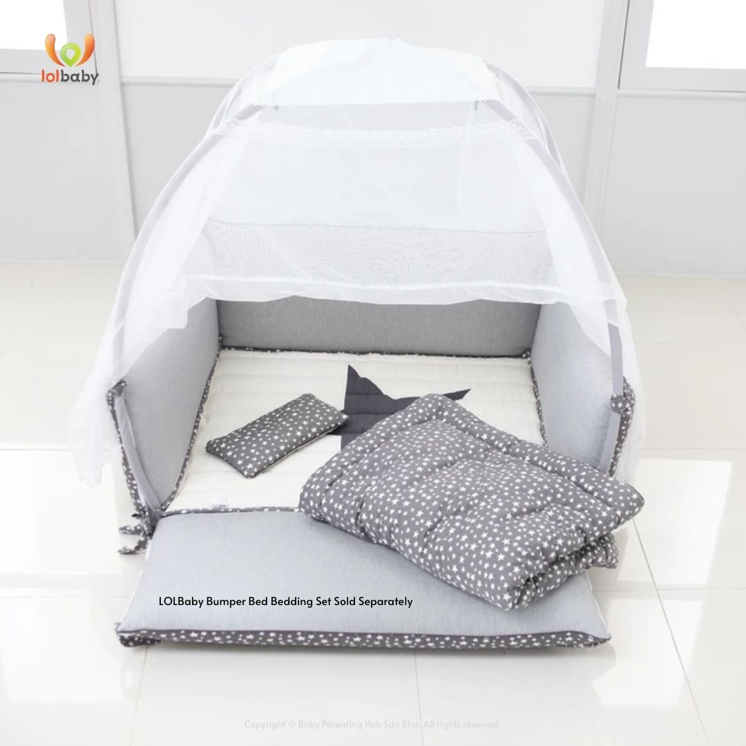 Buy Babyparentinghub LOLBaby Bumper Bed Pure Premium Cotton Star Stripe 170x120x55cm online eRomman