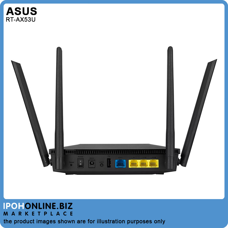 Buy Ipohonline Asus RT-AX53U AX1800 Dual Band Smart WiFi 6 802.11ax MU ...