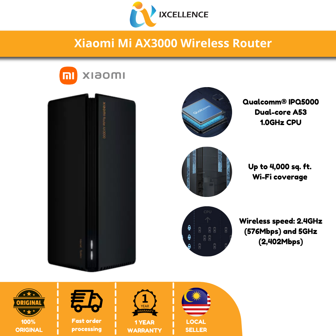 Buy Jomz [IX] Xiaomi Mesh System AX3000 Xiaomi Router WiFi 6 Stable Ultra  High Speed - Works with Unifi / Time / Maxis online