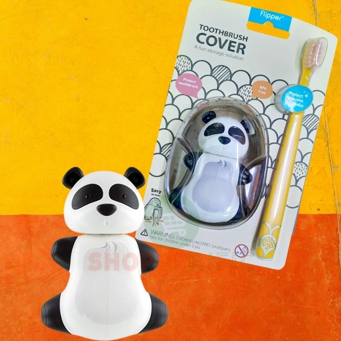 Buy Kids Toothbrush and Toothbrush Holder Panda Flipper | eRomman