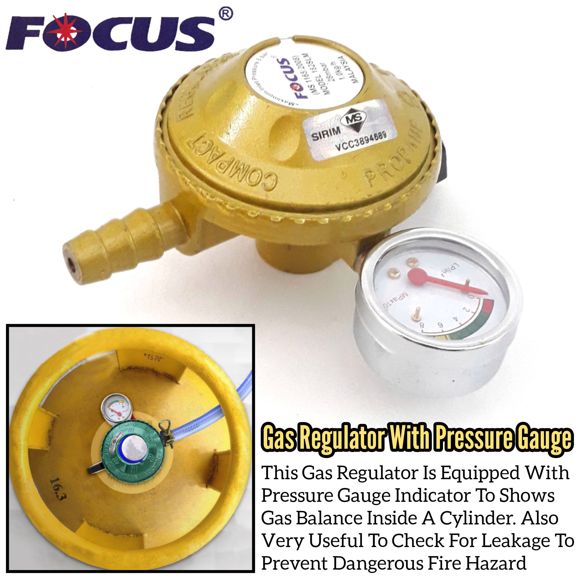 Buy Metrostarhardware FOCUS LOW PRESSURE GAS REGULATOR WITH PRESSURE