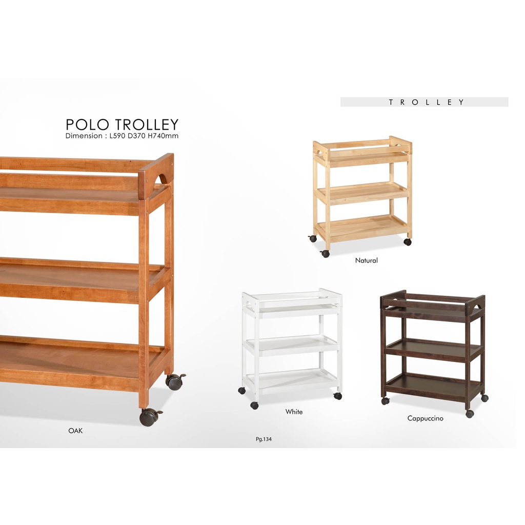 Three Level Trolley Buy Hometech2u POLO SOLID WOOD TROLLEY 3-TIERS 3 LEVEL TROLLEY KITCHEN ...