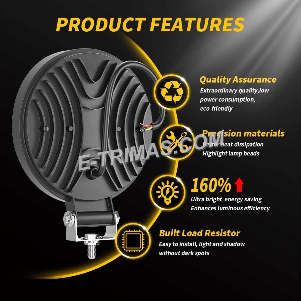 Buy Etrimas TRIMAS LED Work Lamp 12V 24V 4 Inch Round Sport Light