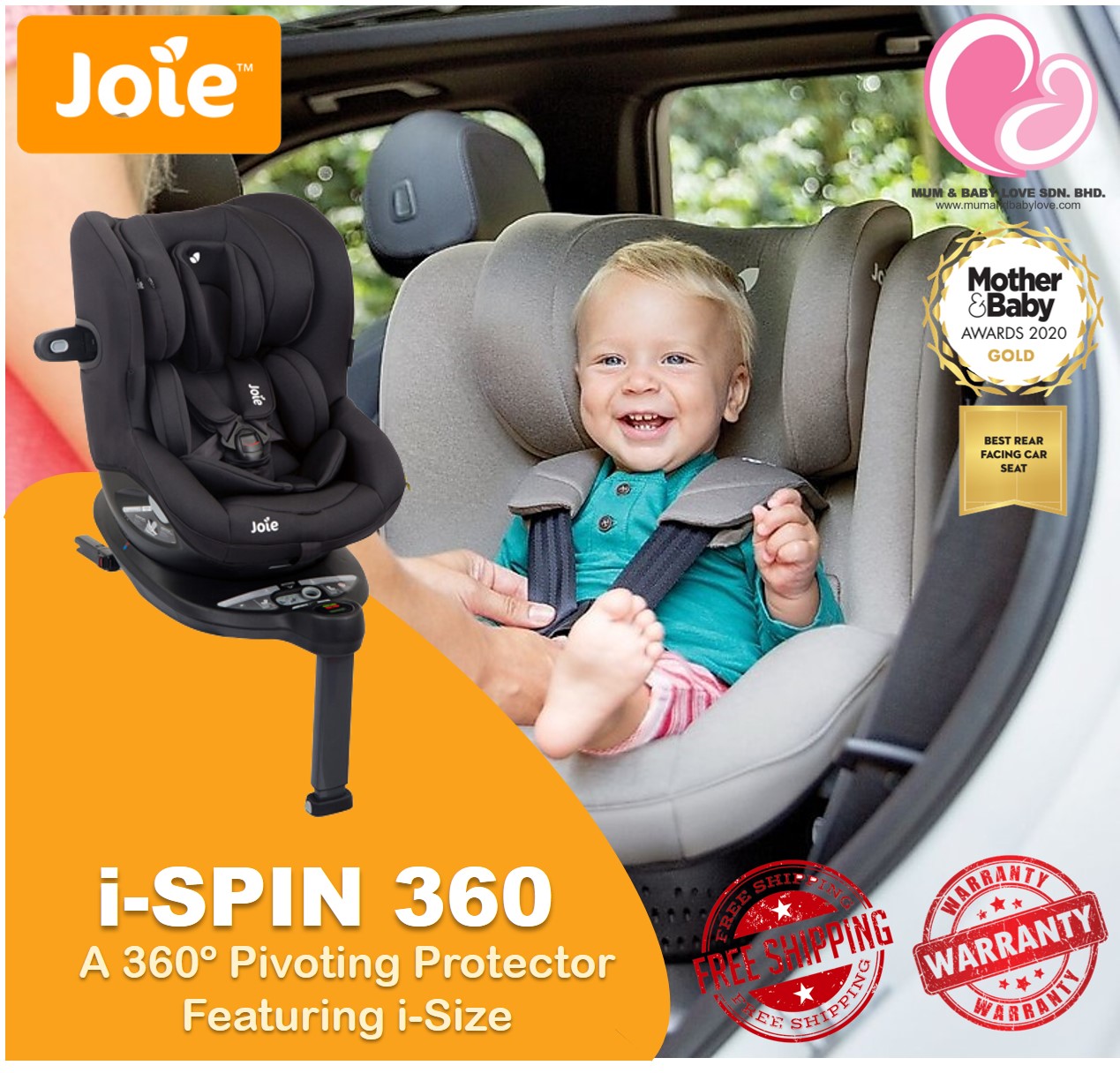 Joie i-Spin 360 R129 ISOFix Car Seat 40 to 105cm