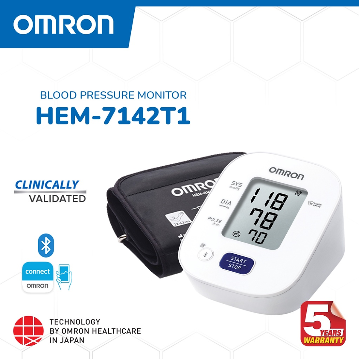 Buy Automatic Blood Pressure Monitor Omron Hem7142t1 eRomman