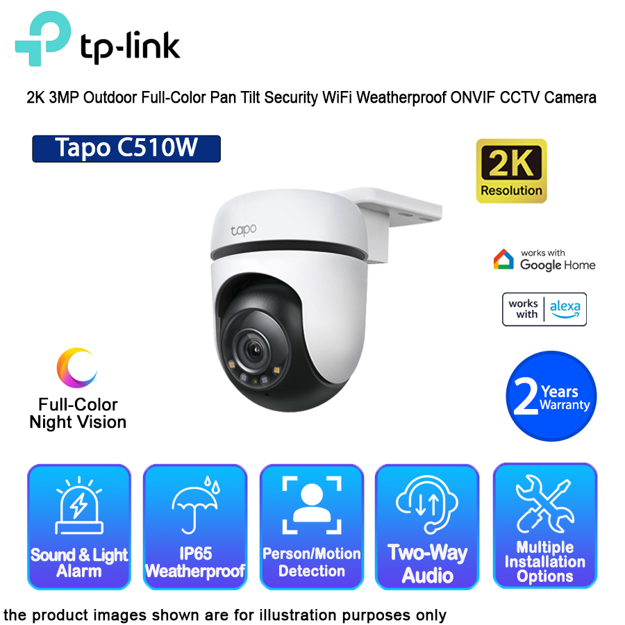 Buy Ipohonline TP-Link Tapo C510W 2K 3MP Outdoor Full-Color Pan