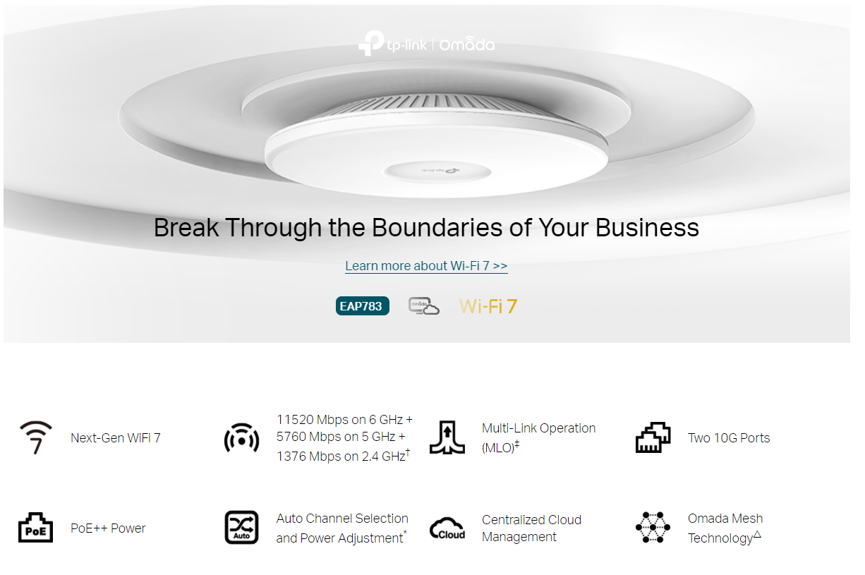 Buy EAP783 | BE19000 Tri-Band Wi-Fi 7 Access Point | eRomman