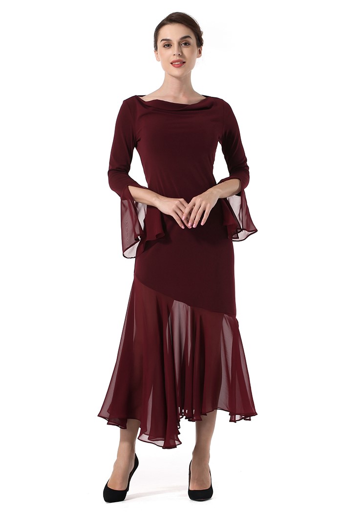 elbow sleeve maxi dress