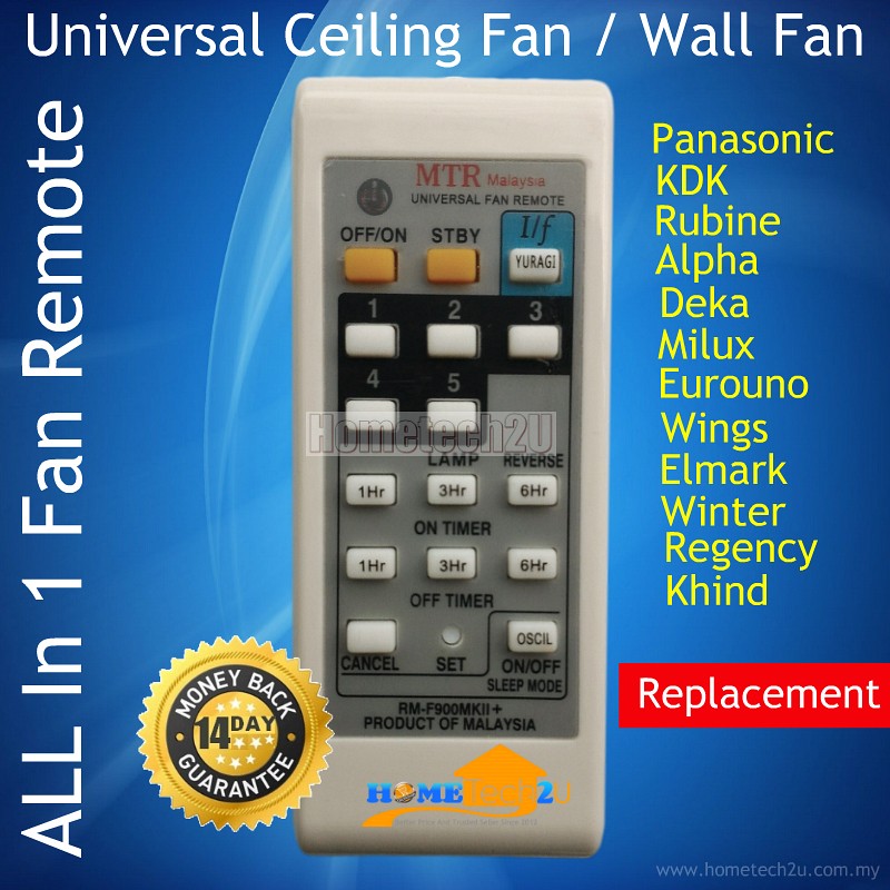 Ceiling Fan Wall Euro Uno Fan Remote Control White