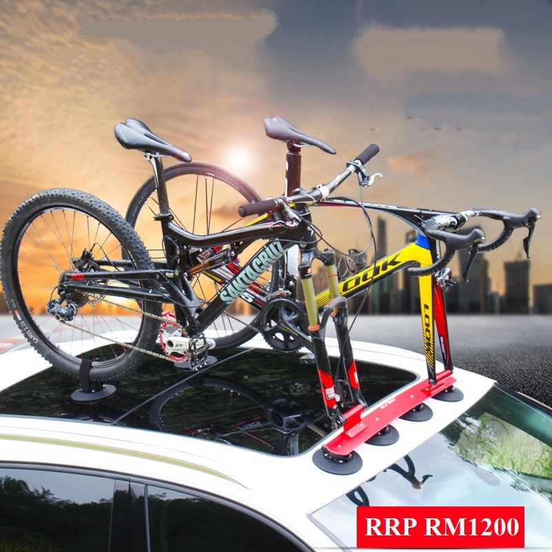 Car Roof Bike Rack Kit MTB Bicycle Fork Stand Carrier Suction Cup Aluminum USA 