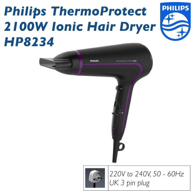 Buy Philips ThermoProtect 2100W Ionic Hair Dryer HP8234 (Black) Online |  eRomman