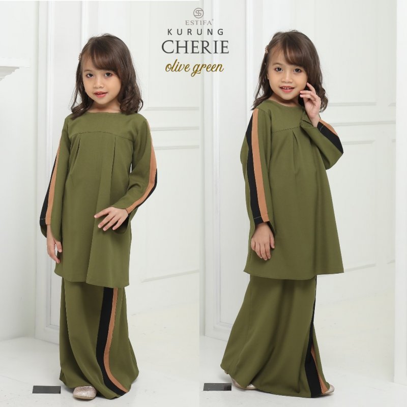 Buy Estifa Cherie Olive Kids Dresses 3 Sizes Green eRomman