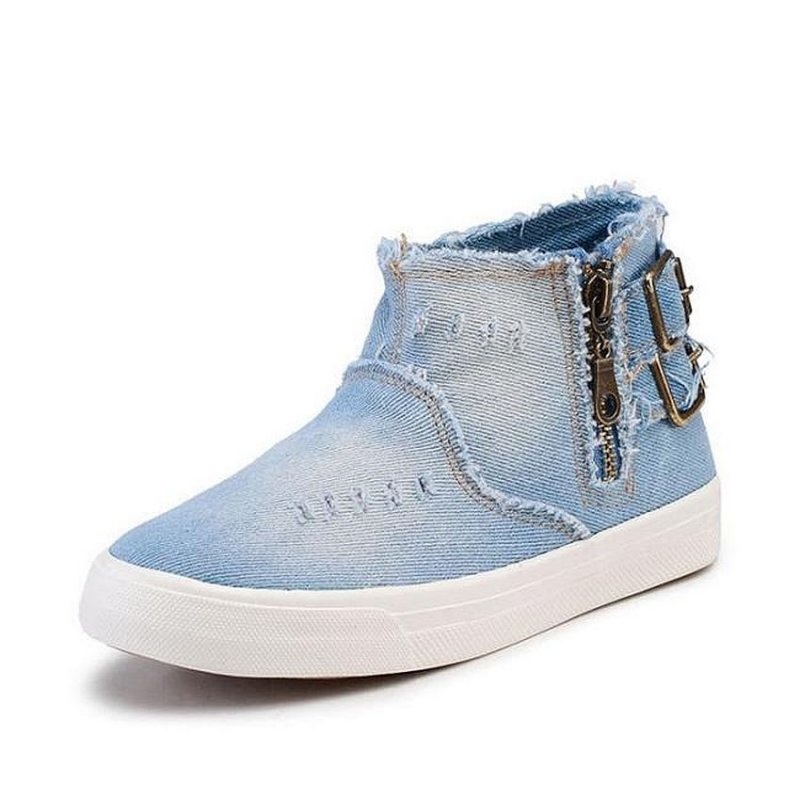 Buy High Top Sneakers With Buckles - 20 Sizes (Blue) | eRomman
