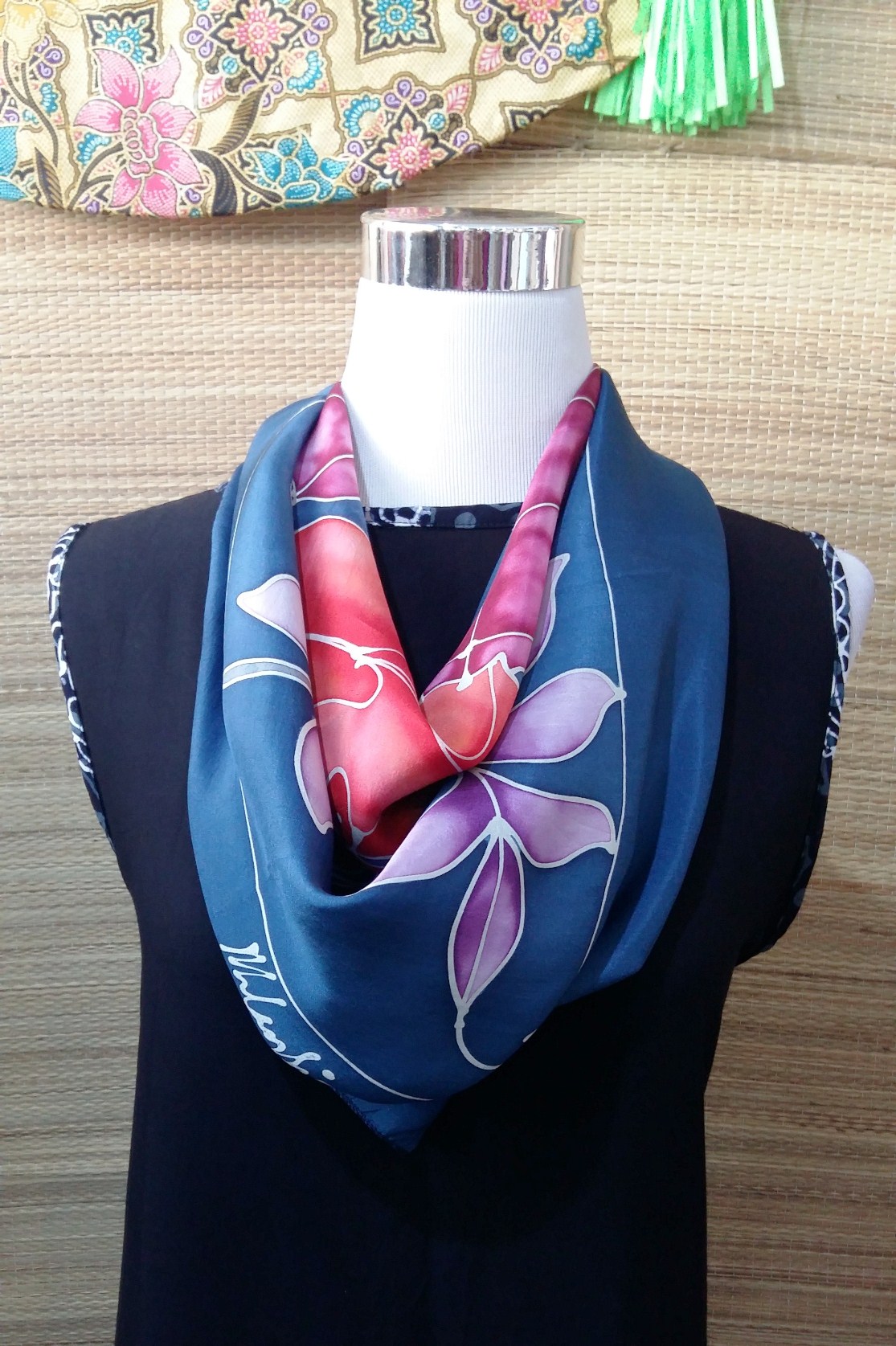 Buy Silk Batik Scarf Malaysia Handmade & Genuine Silk eRomman