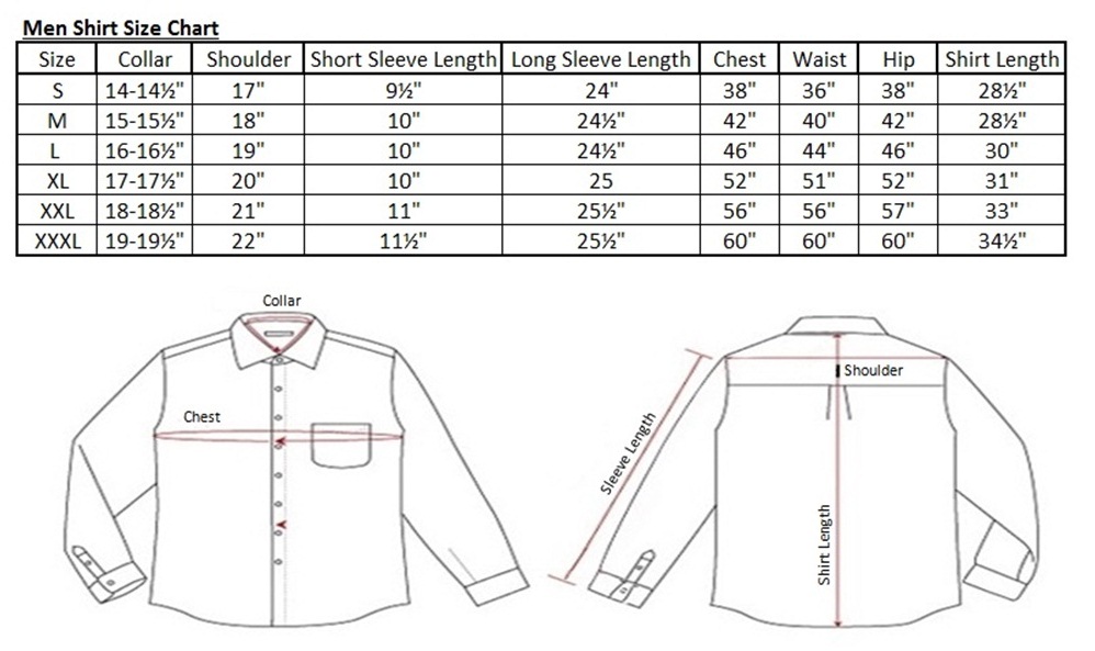 Men S Shirt Measurement Chart