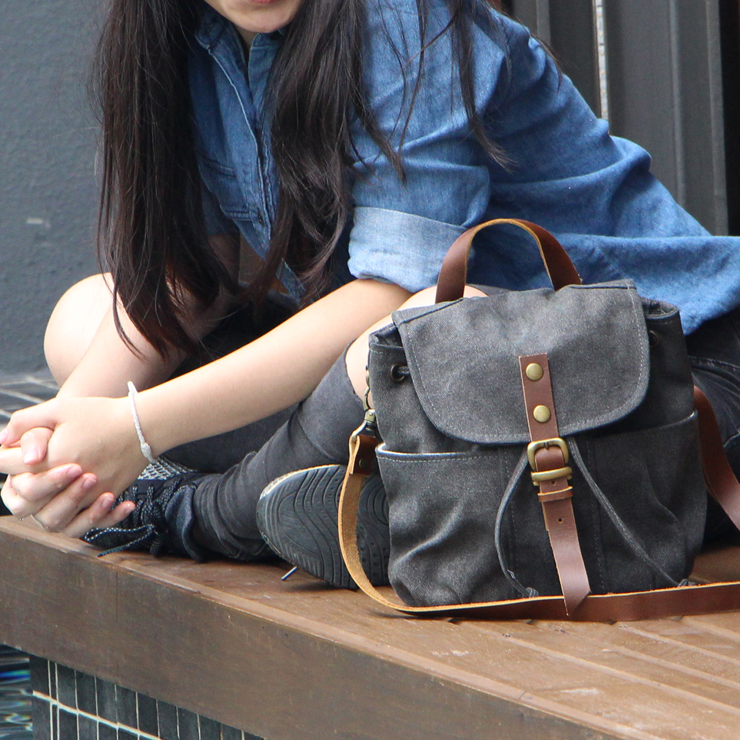 mini cotton backpack