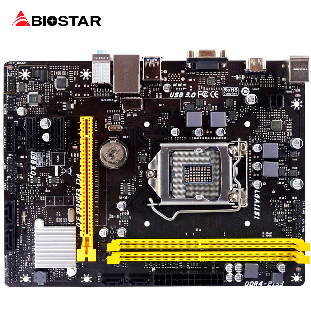 Buy Biostar H110mhc 6 Experience Intel H110 Lga 1151 Ddr4 2400 Usb 3 0 Hdmi Vga Skylake Kblake Micro Atx Motherboard Online Eromman