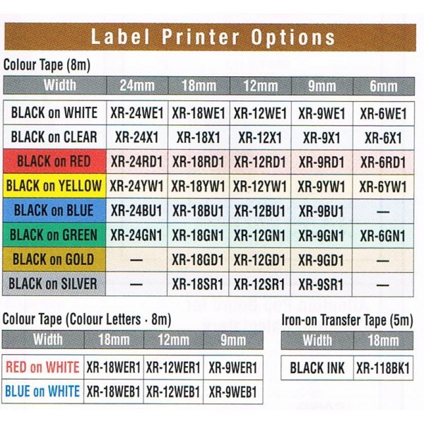 Buy Casio EZ Label Printer Tape Cartridge 6 Colors eRomman