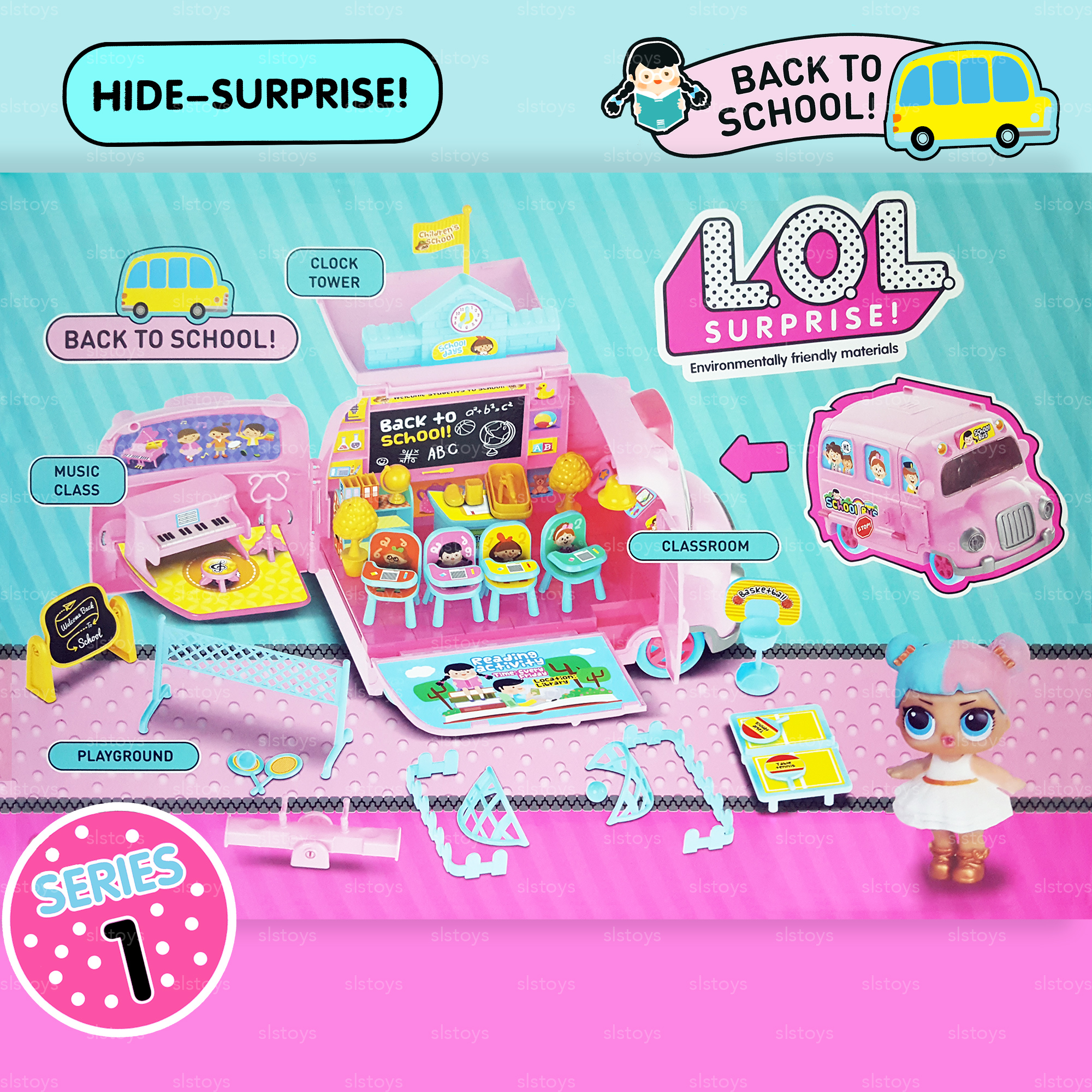 lol doll school bus