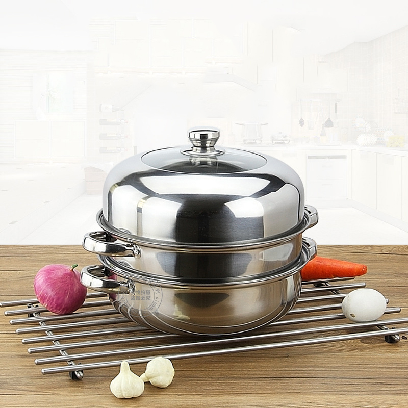 5tier steamer cooker Steam pot set Stainless Steel Kitchen cookware 32cm Hot Pot 