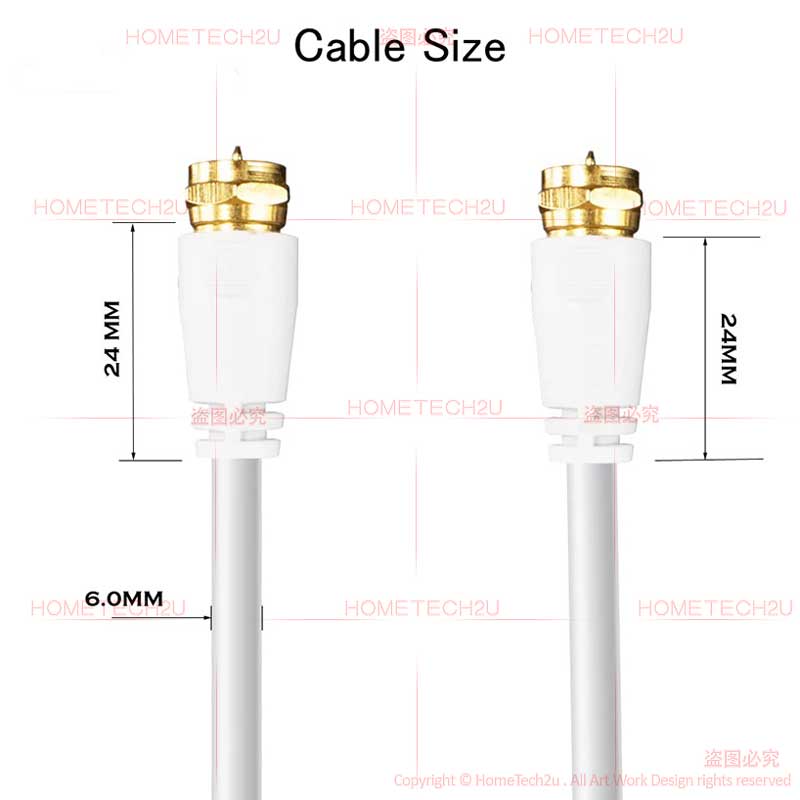 Hometech2u Rg6 Coaxial Mytv Astro Digital Tv Dtt Dtv Pure Copper Cable Rg 6 Kabel Tv F Type Coaxial Cable 3meter 5 Meter مستلزمات تلفزيونات العاب اجهزة قابلة للارتداء