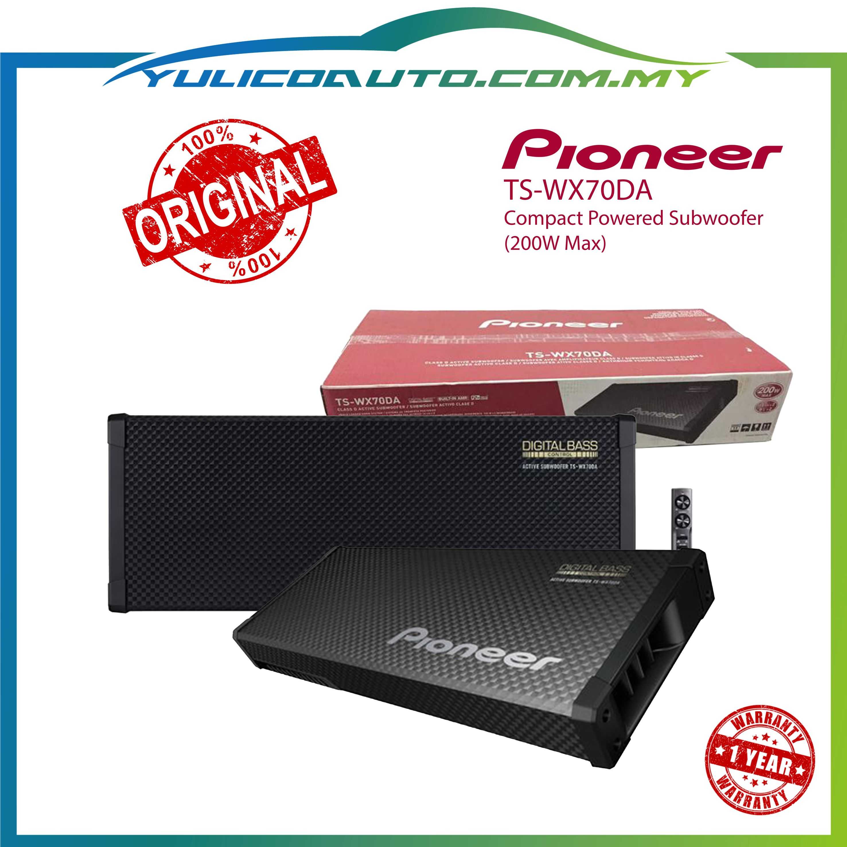 Pioneer TS-WX70DA 200W Compact Powered Class-D Active Subwoofer 