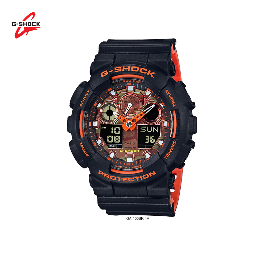 Buy Casio G-Shock GA-100BR Digital Watches 100% Original (Black/Orange) |  eRomman