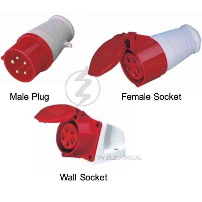 Buy Yhelectrical 16a 32a 5pin Industrial Plug And Female Sockets Wall Socket Male Female 220 240v Online Eromman