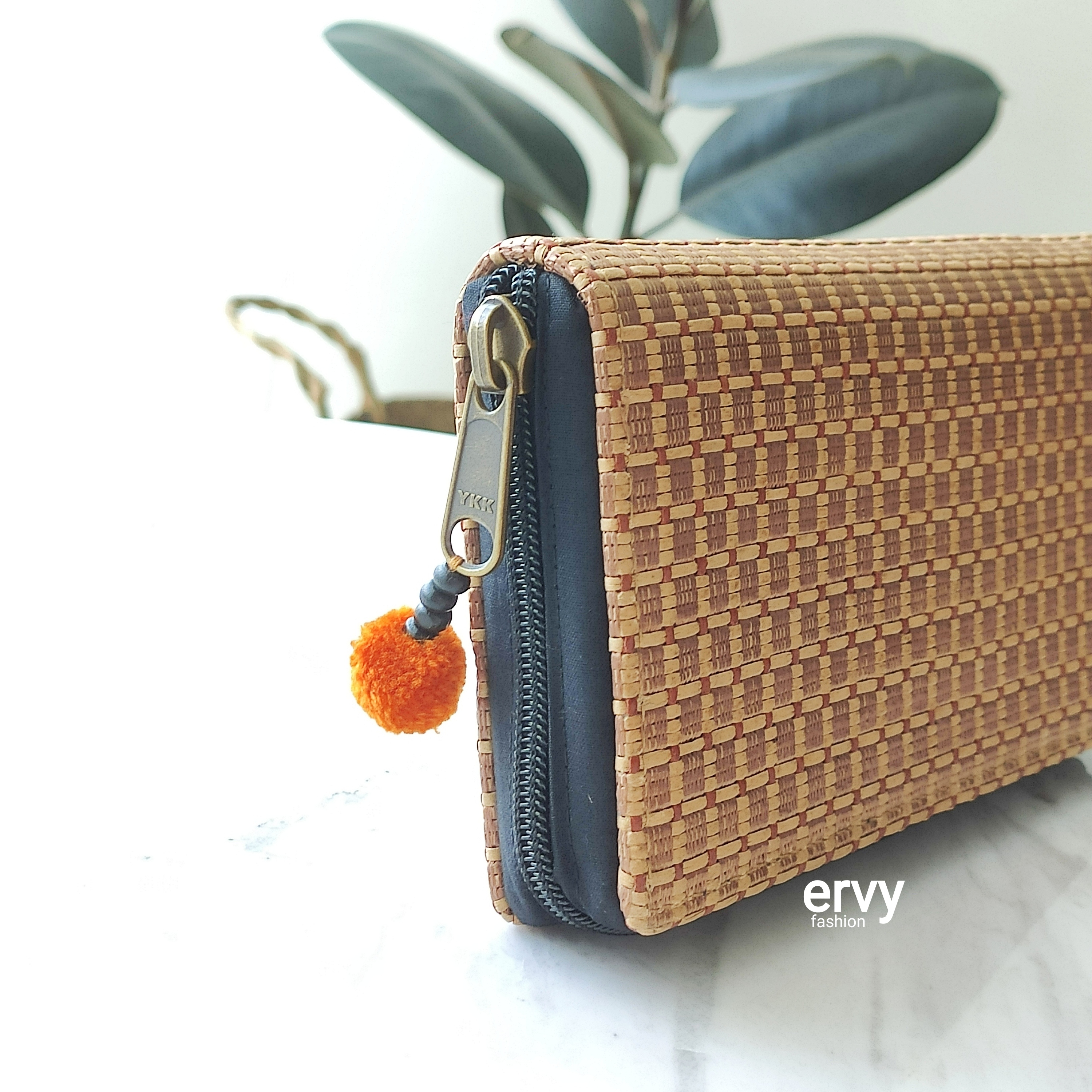 Buy Eco Rattan Handmade Geometric Long Women Wallet (Natural Rattan ...