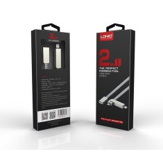 LDNIO 2 in 1 Quick Charging USB Cable for Android & IOS (Grey)