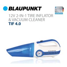 Blaupunkt 2 in 1 Tire Inflator & Vacuum Cleaner Tif 4.0 Fast Inflation Multi Adaptors Mini Car Vacuum