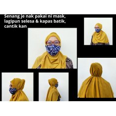 Hand Sew Plain Colour Cotton Face Mask  3 Layers