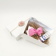 Mask Holder with Sanitizer -  Gift Set (Pink/White)