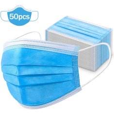 Disposable Face Mask for Protection 50 Pcs 3 Ply (Blue)