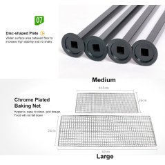 Gdeal Japanese Style Stove Outdoor Barbecue Foldable Type BBQ Charcoal Grill Toaster Barbeque Large