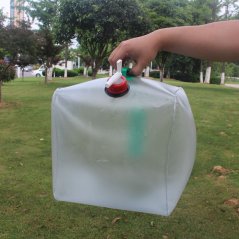 Gdeal 20L Transparent PVC Folding Water Bag Foldable Big Capacity Water Container Bucket Camping Collapsible