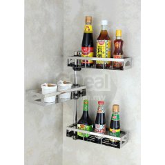 Stainless Steel Rotating Spice Rack Kitchen Bathroom 3 Layers